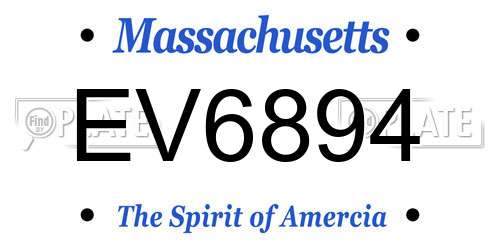 EV6894 Massachusetts License Plate