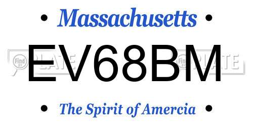 EV68BM Massachusetts License Plate