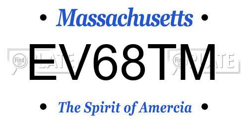 EV68TM Massachusetts License Plate