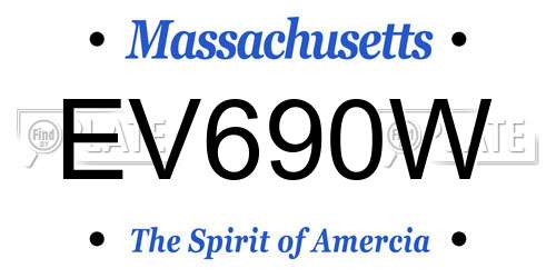 EV690W Massachusetts License Plate