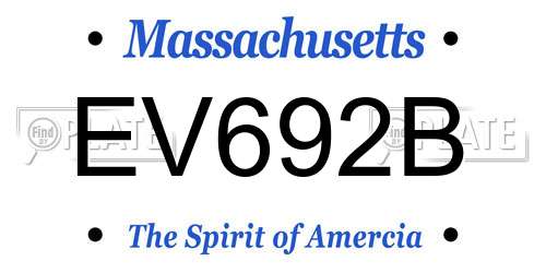 EV692B Massachusetts License Plate