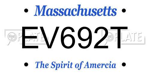 EV692T Massachusetts License Plate