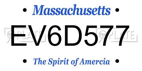EV6D577 Massachusetts License Plate