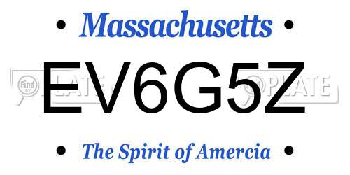 EV6G5Z Massachusetts License Plate
