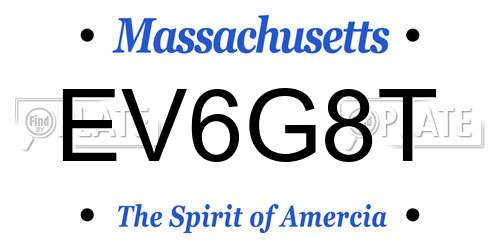 EV6G8T Massachusetts License Plate