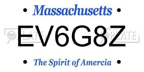 EV6G8Z Massachusetts License Plate