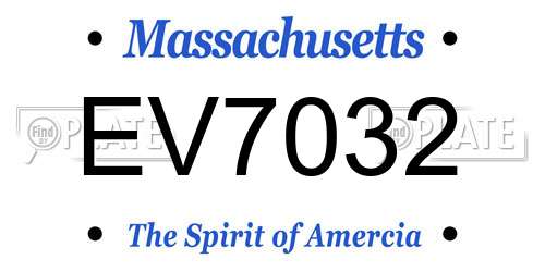 EV7032 Massachusetts License Plate