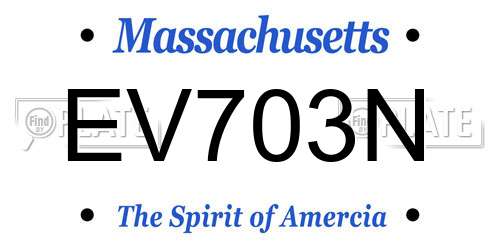 EV703N Massachusetts License Plate