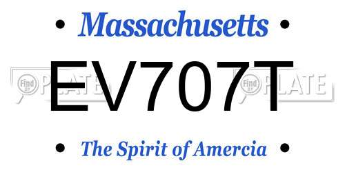 EV707T Massachusetts License Plate