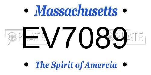 EV7089 Massachusetts License Plate