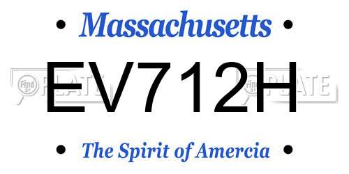 EV712H Massachusetts License Plate