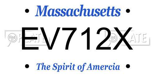 EV712X Massachusetts License Plate