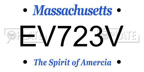 EV723V Massachusetts License Plate