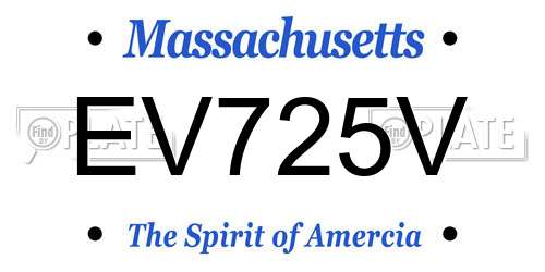 EV725V Massachusetts License Plate