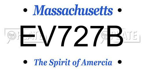 EV727B Massachusetts License Plate