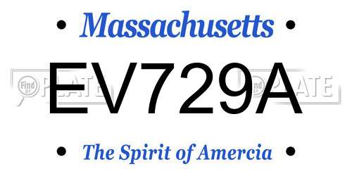 EV729A Massachusetts License Plate