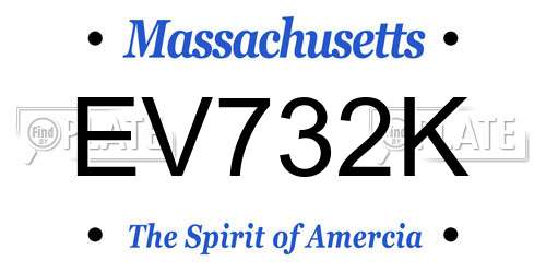 EV732K Massachusetts License Plate