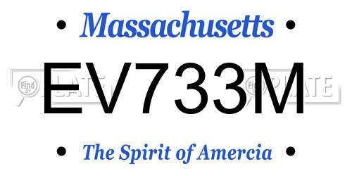 EV733M Massachusetts License Plate