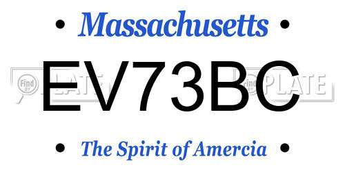 EV73BC Massachusetts License Plate
