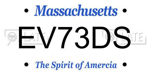 EV73DS Massachusetts License Plate