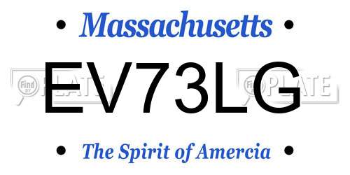 EV73LG Massachusetts License Plate