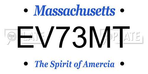 EV73MT Massachusetts License Plate
