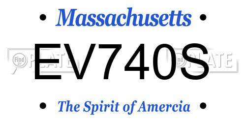 EV740S Massachusetts License Plate
