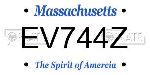 EV744Z Massachusetts License Plate