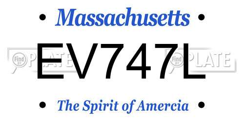 EV747L Massachusetts License Plate