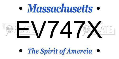 EV747X Massachusetts License Plate