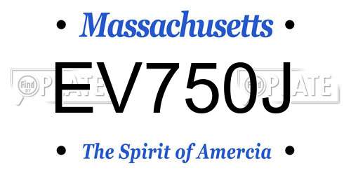 EV750J Massachusetts License Plate