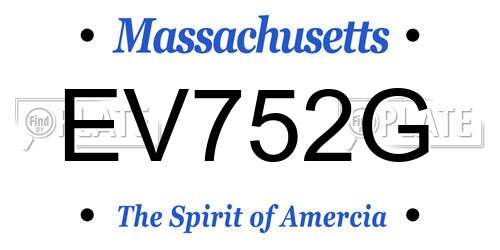 EV752G Massachusetts License Plate