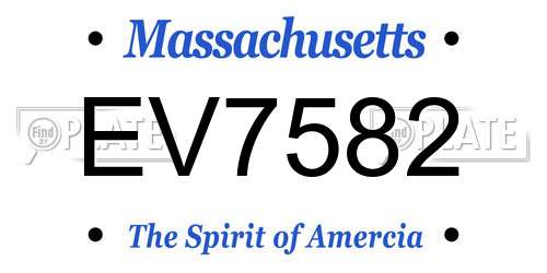 EV7582 Massachusetts License Plate