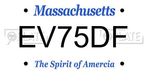 EV75DF Massachusetts License Plate