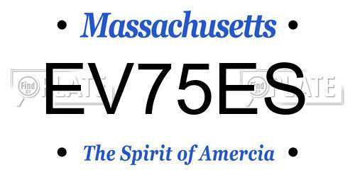 EV75ES Massachusetts License Plate