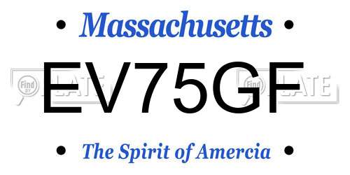 EV75GF Massachusetts License Plate