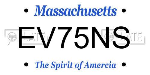 EV75NS Massachusetts License Plate