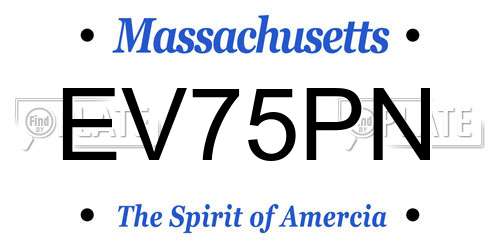 EV75PN Massachusetts License Plate
