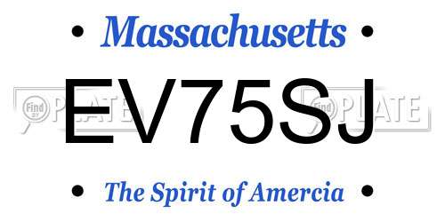 EV75SJ Massachusetts License Plate