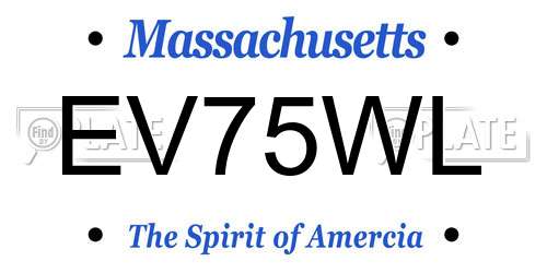 EV75WL Massachusetts License Plate