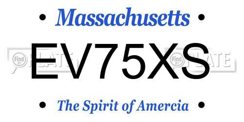 EV75XS Massachusetts License Plate