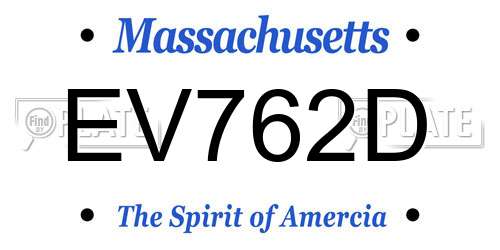 EV762D Massachusetts License Plate