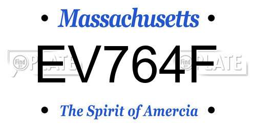 EV764F Massachusetts License Plate