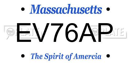 EV76AP Massachusetts License Plate