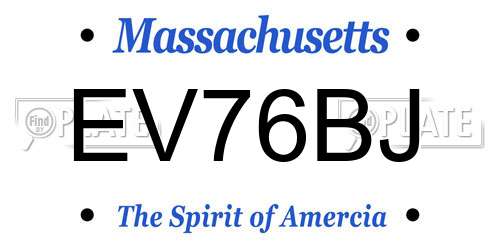 EV76BJ Massachusetts License Plate