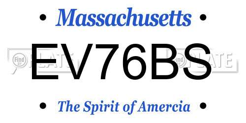EV76BS Massachusetts License Plate