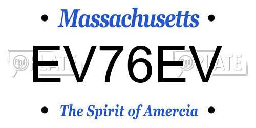 EV76EV Massachusetts License Plate