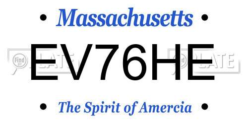 EV76HE Massachusetts License Plate