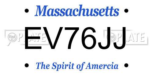 EV76JJ Massachusetts License Plate