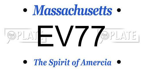 EV77 Massachusetts License Plate